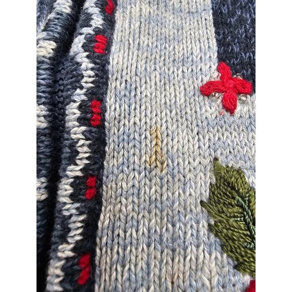 Vintage Heirloom Collectibles Women's L Blue Holiday/Christmas Zip-up Sweater - Picture 4 of 9